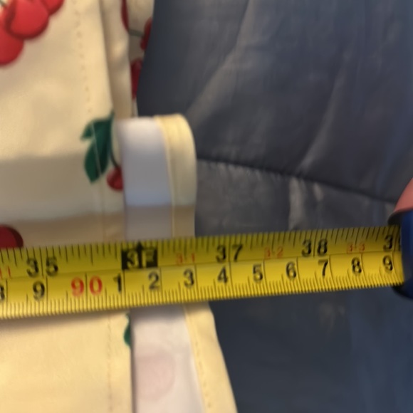 Belle Paque Sweetheart Neck A-Line Dress Medium Cocktail Yellow Red Cherries - Picture 13 of 13